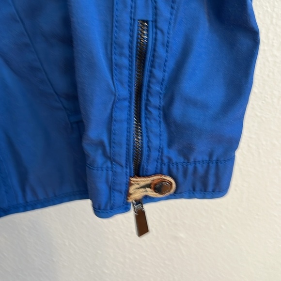 Vince Camuto SZ M Royal Blue Cinch Waist Spring Snap Closure Jacket Trench Coat - Picture 3 of 10